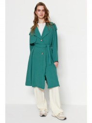 trendyol trench coat - green - basic