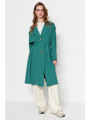 trendyol trench coat - green - basic σε προσφορά