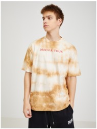 beige men`s batik t-shirt diesel - mens