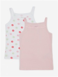 set of two girls` tank tops in white and pink name it dot - girls