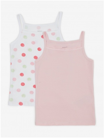 set of two girls` tank tops in white and pink name it dot  σε προσφορά