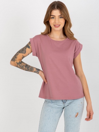 women`s basic t-shirt with round neckline - pink σε προσφορά