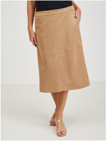 light brown ladies midi skirt in suede finish orsay - ladies σε προσφορά