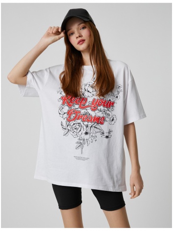 koton t-shirt - ecru - oversize σε προσφορά