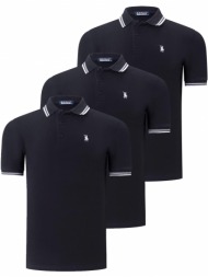triple set t8594 dewberry men`s t-shirt-black-black-black
