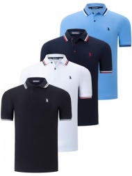 quad set t8594 dewberry mens t-shirt-black-white-navy-light blue