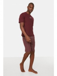 trendyol pajama set - burgundy - graphic