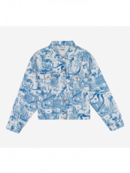 white blue women patterned denim jacket wrangler - women