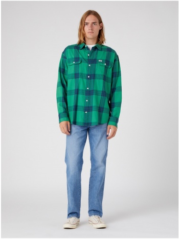 blue-green mens plaid shirt wrangler - mens σε προσφορά