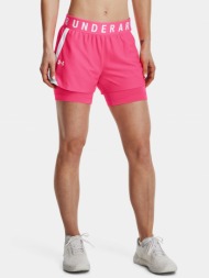 under armour shorts play up 2-in-1 shorts -pnk - women
