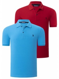 duo set t8561 dewberry men`s tshirt-red-blue