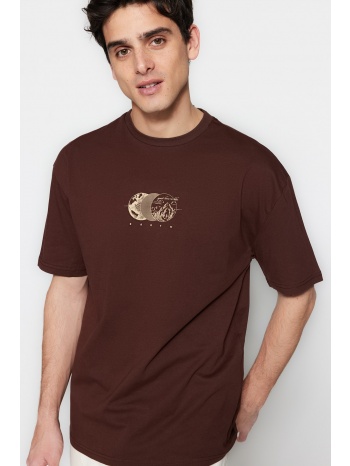 trendyol t-shirt - brown - relaxed fit σε προσφορά