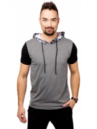 men`s t-shirt with hood glano - dark gray
