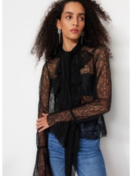 trendyol blouse - black - fitted