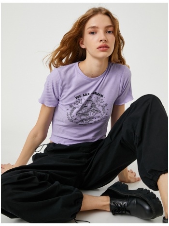 koton t-shirt - purple - regular fit σε προσφορά