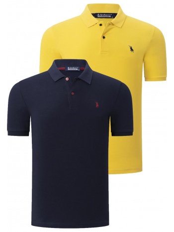 double set t8561 dewberry men`s tshirt-navy-yellow σε προσφορά