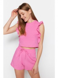trendyol pajama set - pink - plain