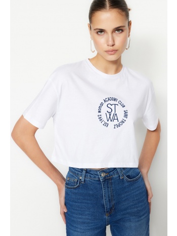 trendyol t-shirt - white - regular fit σε προσφορά