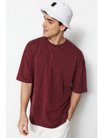 trendyol t-shirt - burgundy - oversize σε προσφορά