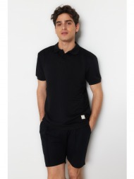 trendyol polo t-shirt - black - regular fit