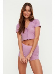 trendyol pajama set - purple - plain