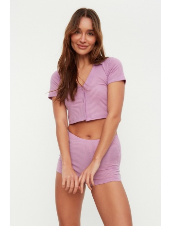trendyol pajama set - purple - plain σε προσφορά