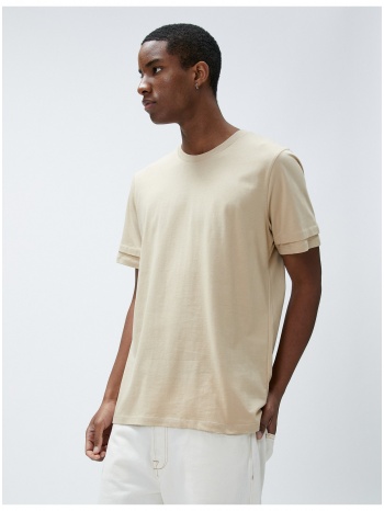koton basic t-shirt crew neck sleeve detailed σε προσφορά