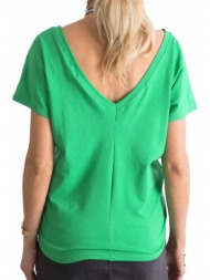 green t-shirt with back neckline
