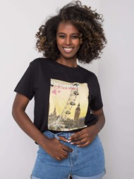 black women`s t-shirt with costume jewellery applications