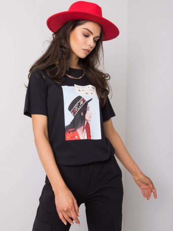 women`s black t-shirt with print σε προσφορά