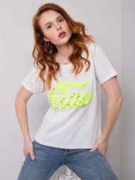 women`s white t-shirt with application