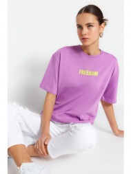 trendyol t-shirt - purple - regular fit
