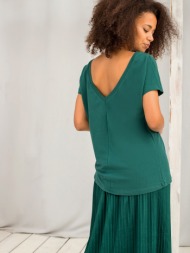 t-shirt with dark green neckline at the back