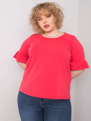 coral blouse plus sizes with decorative sleeves σε προσφορά