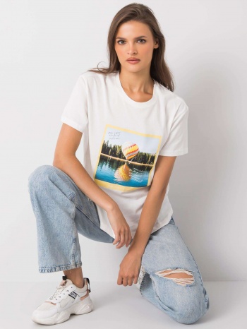 women`s t-shirt ecru with print σε προσφορά