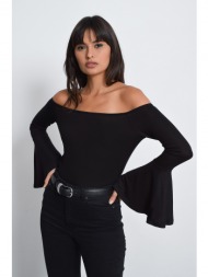 cool & sexy women`s black spanish sleeve blouse b07