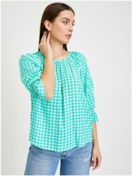 light green plaid blouse orsay - women