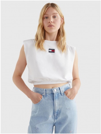 white women`s cropped t-shirt tommy jeans - women σε προσφορά