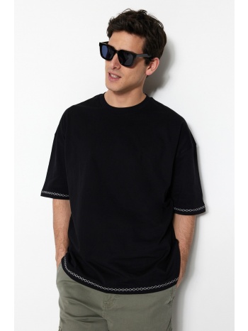 trendyol t-shirt - black - oversize σε προσφορά