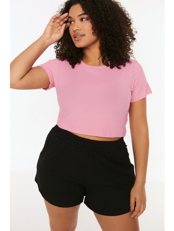 trendyol curve plus size t-shirt - pink - regular fit σε προσφορά