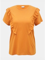 orange t-shirt with frills jdy karen - women