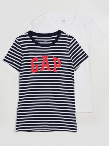 gap cotton t-shirts with logo, 2pcs - women σε προσφορά