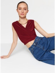 trendyol blouse - burgundy - slim fit
