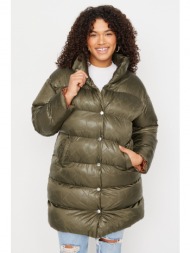 trendyol curve plus size winterjacket - khaki - basic