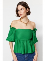 trendyol blouse - green - slim fit