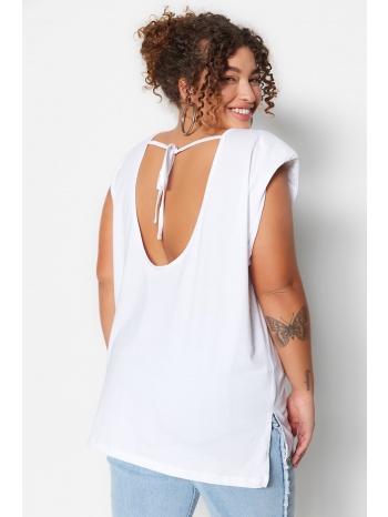 trendyol curve plus size t-shirt - weiß - χαλαρή εφαρμογή σε προσφορά