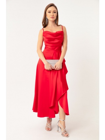 lafaba evening & prom dress - red - wrapover σε προσφορά
