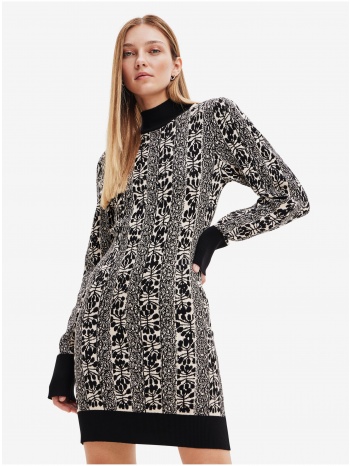beige-black women patterned sweater dress desigual σε προσφορά