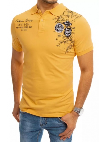 κίτρινο μπλουζάκι πόλο με στάμπα dstreet σε προσφορά