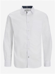 λευκό ανδρικό πουκάμισο jack &; jones plain - ανδρικά